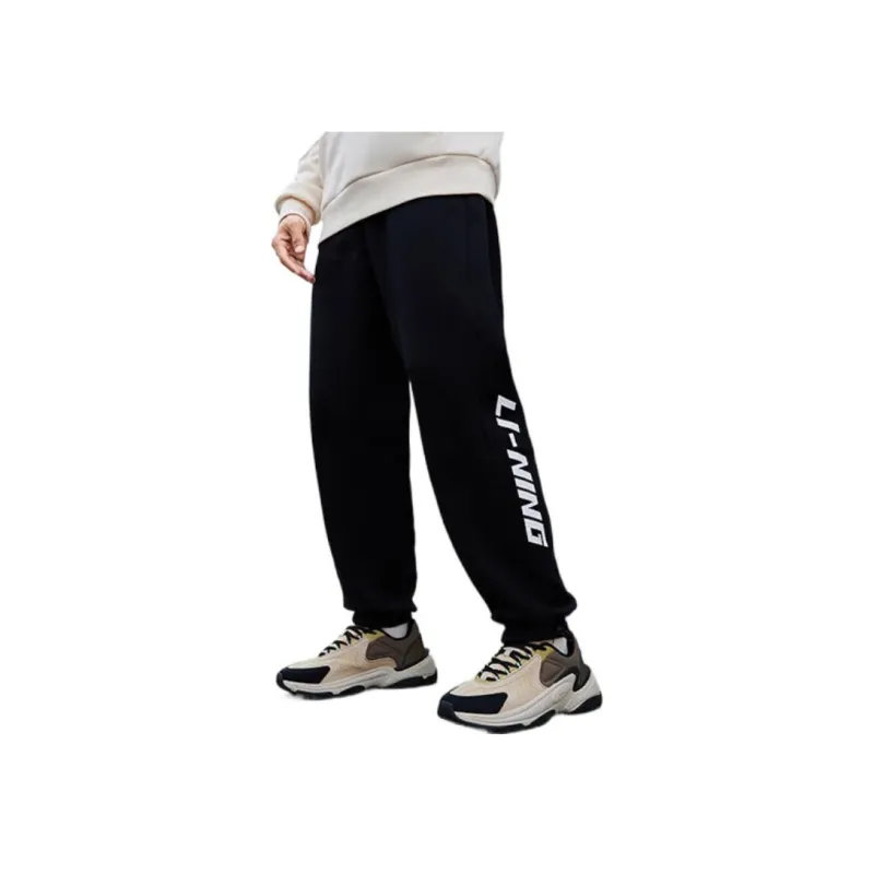 LiNing Sports Life Collection Knitted Sports Pants Unisex Black-2