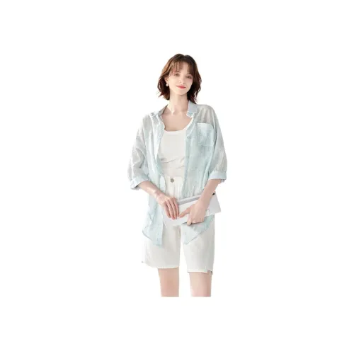 NAWAIN 블루 여성 셔츠