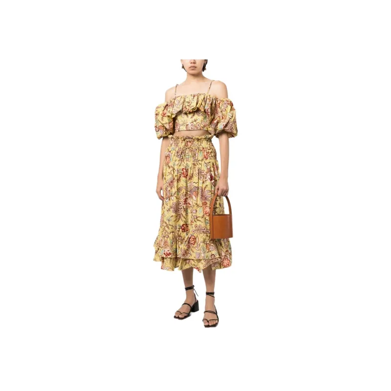 Ulla Johnson Acacia Calla Lily print Midi Skirt-1