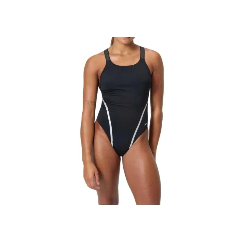 Speedo Vanquisher Endurance+ Max Fabrication One piece Swimsuit Women's Black/Silver-4