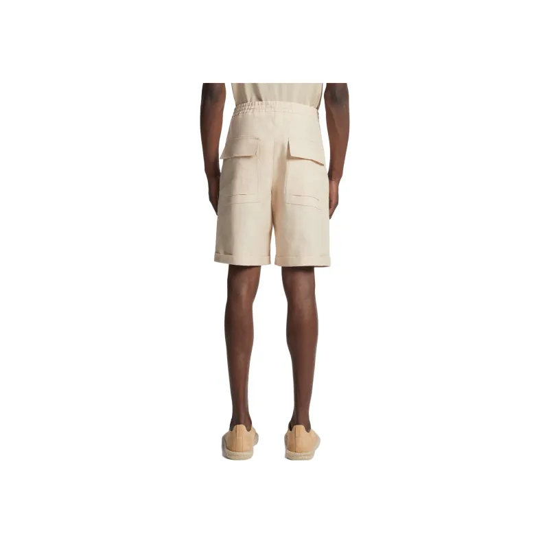 Zegna Elasticated waist Linen Shorts-2