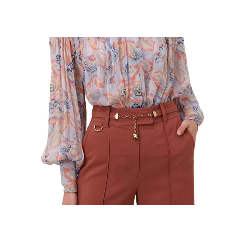 Zimmermann FW24 Shirt Women's Gemstone Blue Eden Pattern-3