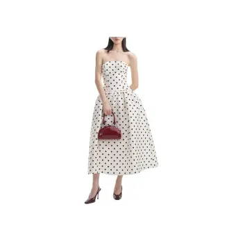Self-portrait Polka Dot Taffeta Midi Dress