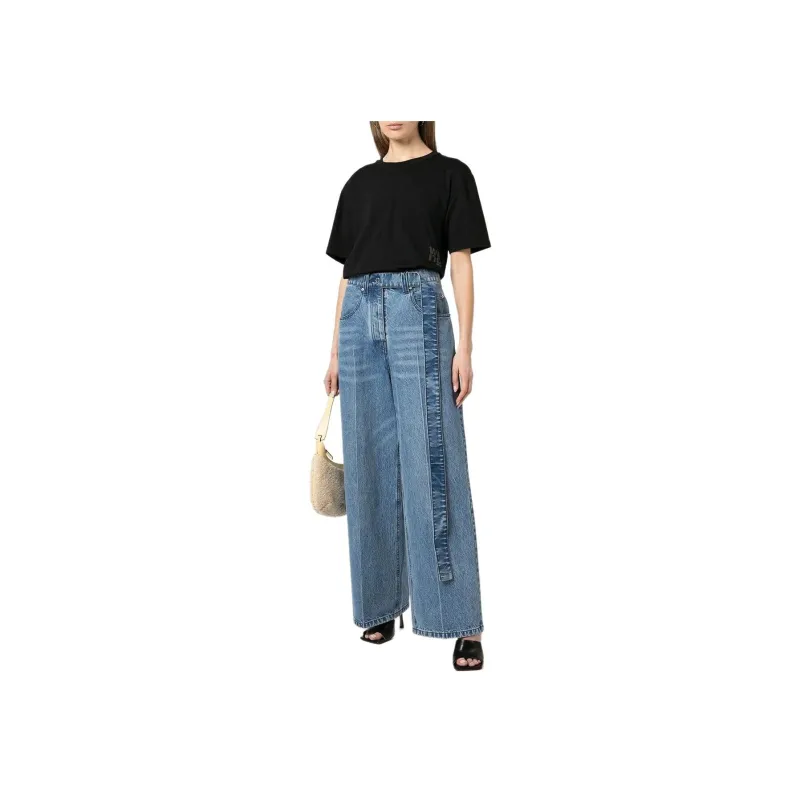 T By Alexander Wang Puff Logo & Bound Neck Essential Jsy Ss Tee Soft Obsidian-2