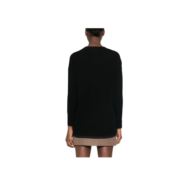 PINKO V Neck Curved Hem Cardigan-1