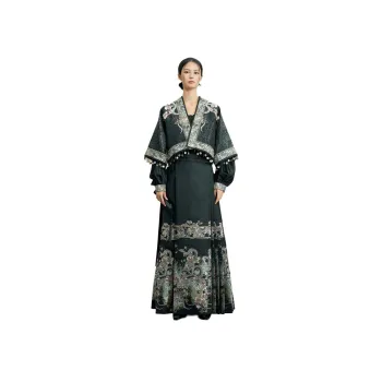 XINGHEHANGE Mamianqun Black Hanfu Skirt Set Women's