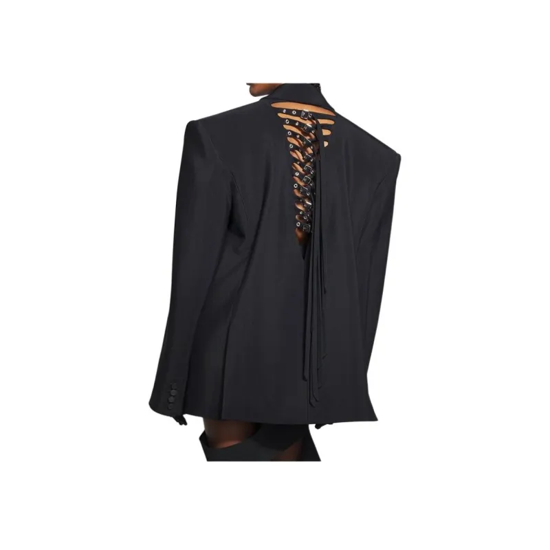Mugler Buckled Oversized Jacket-4