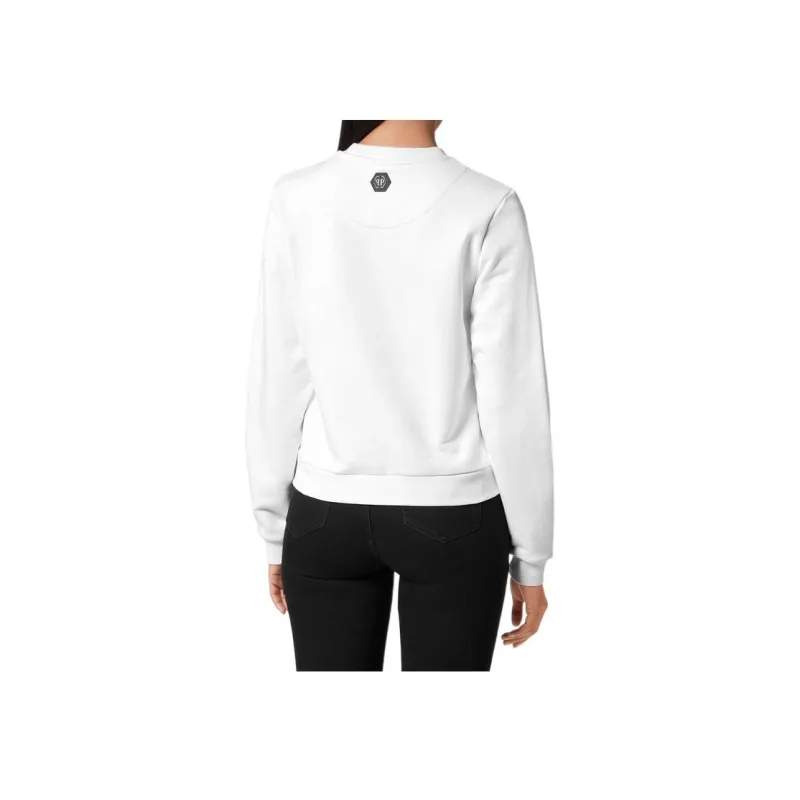 PHILIPP PLEIN Sweatshirt Roundneck Bombing Graffiti Sweatshirt Women's White-3