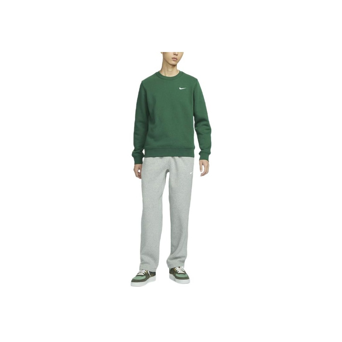 Nike Club Fleece Logo CrewNeck Sweatshirt Green - POIZON