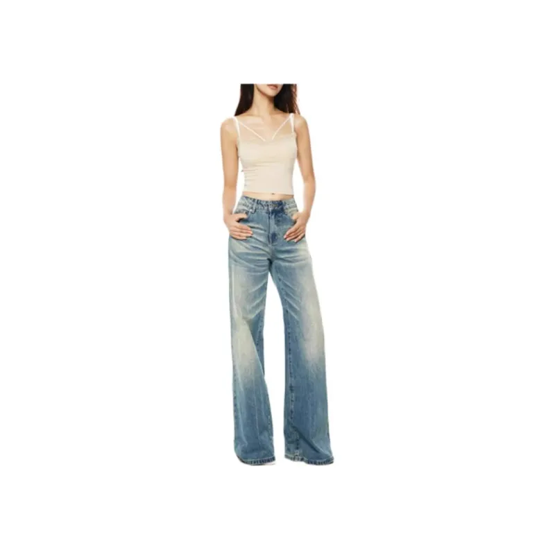 ZNZX Jeans Women's Sea Wave Blue-3
