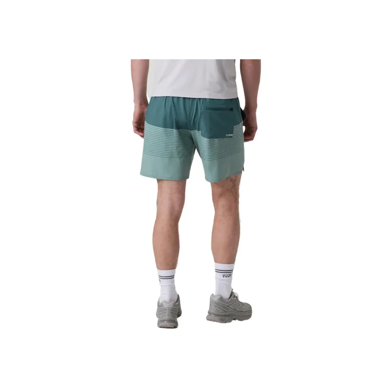 Vuori Trail Sports Shorts Men's Light Deep Sea Stripes/Salt Color-2