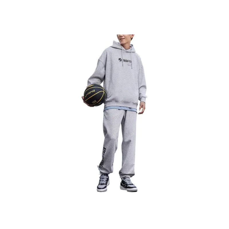 LiNing Knitted Sports Pants Men's Light Heather Gray-2