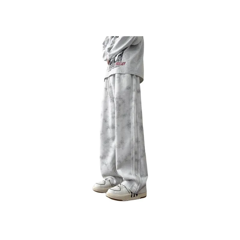 CORNILOT Casual Pants Unisex Gray White-0