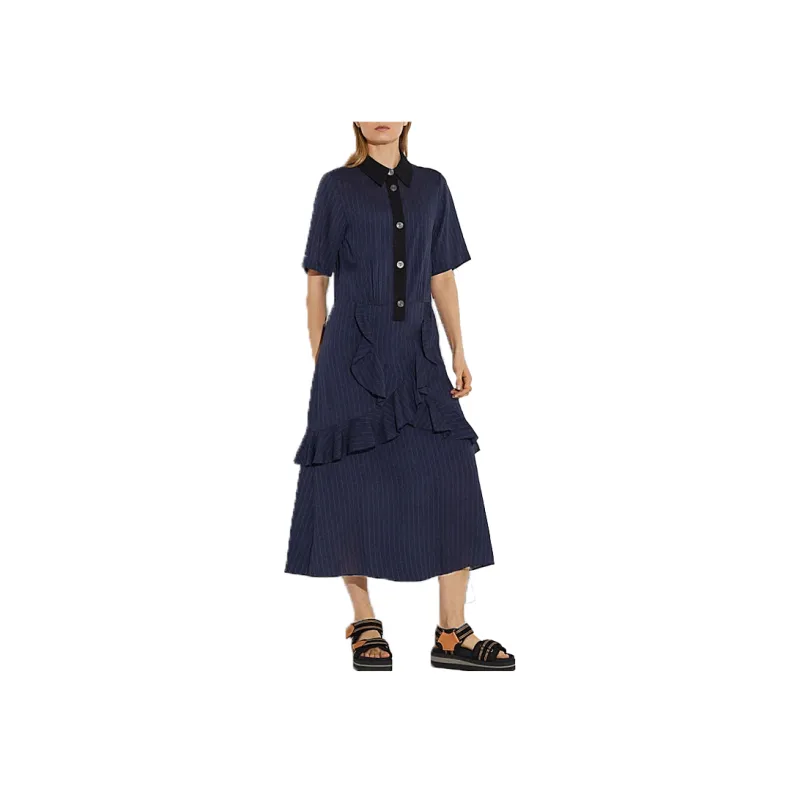 COACH Short-Sleeved Dresses Women's Dark Blue-1