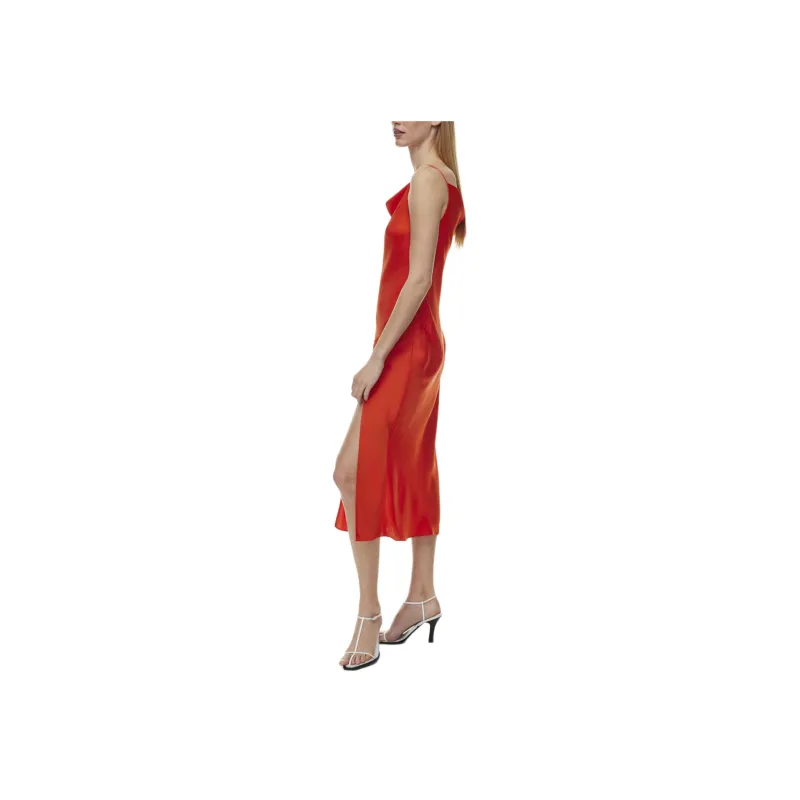 ARITZIA Babaton Fonda Satin Dress Slip Dresses Women's Hot Cheeky Red/Hot Blush Red Lips-2