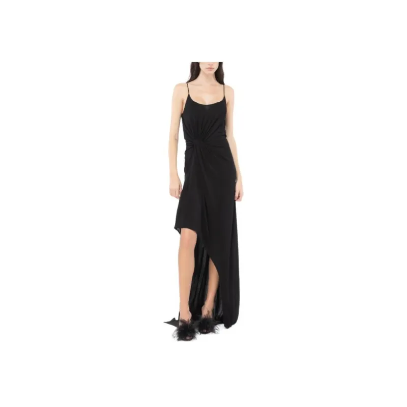 PINKO Scoop Neck Sleeveless Side Slit Maxi Dress-3