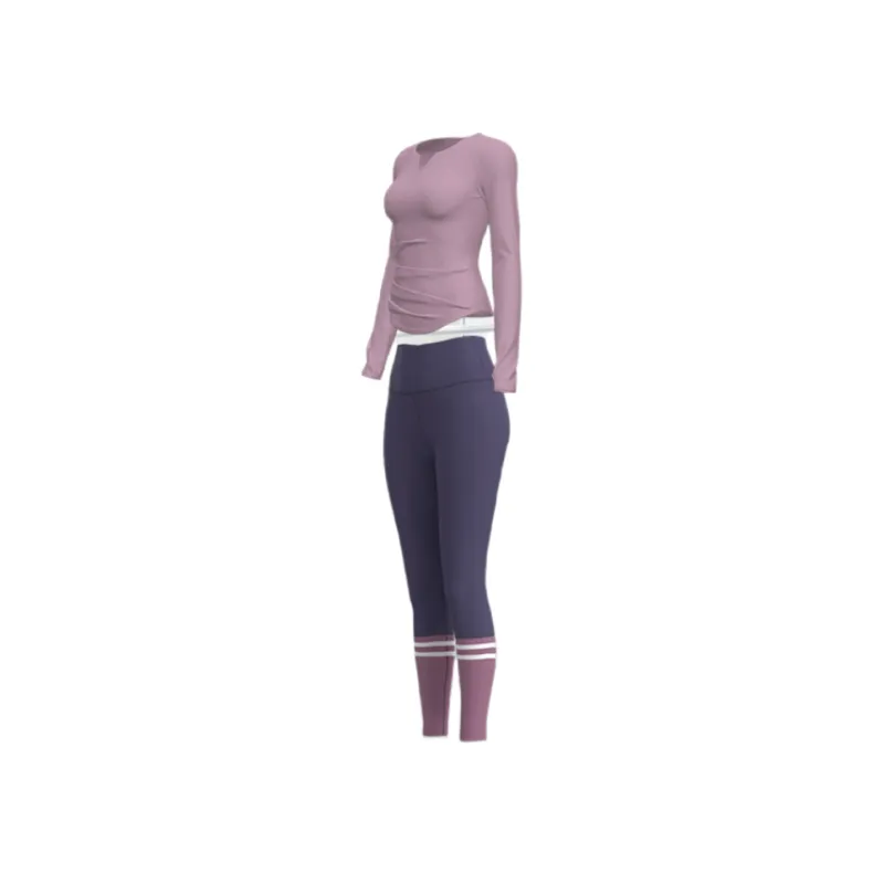 SINGLELADY Yoga Sets Polyester Indoor Yoga Pilates Running Fitness Purple Green Black-6