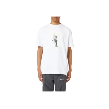PALM ANGELS Wings Logo Printed Crewneck T Shirt
