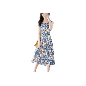 Cypress House Sleeveless Dress Women's Blue Yellow Heather