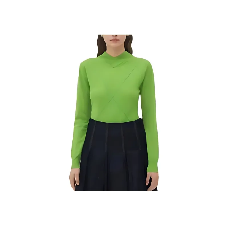 Bottega Veneta Cross Printed V Neck Sweater Green-2
