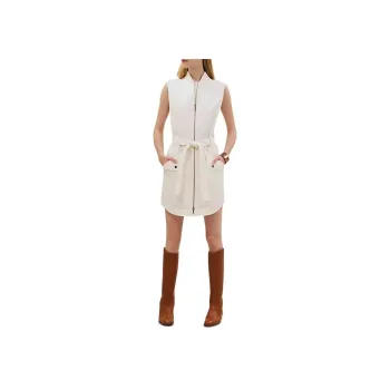 HERMES Sleeveless Dress Women's White
