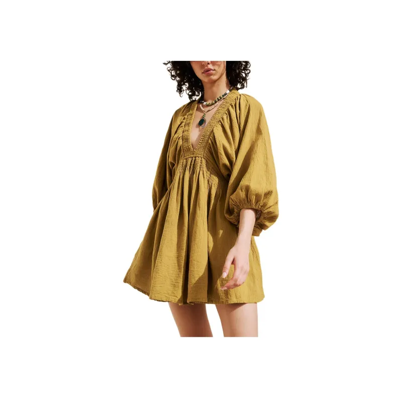 FREE PEOPLE For The Moment Mini Long-Sleeved Dresses Women's Cleopatra/Egyptian Queen-0