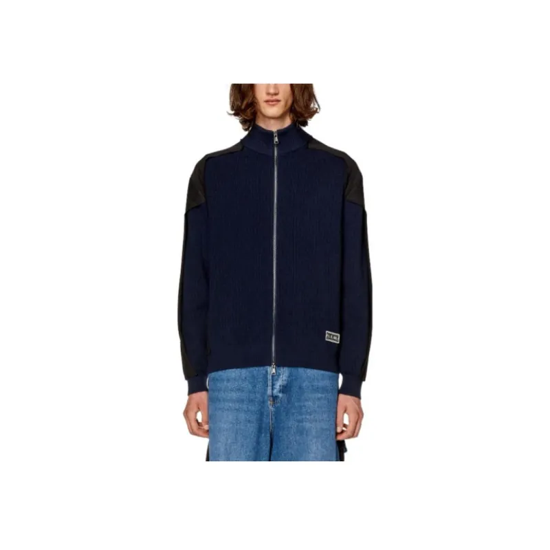 DIESEL K Leuca Logo Patch Zip Up Cardigan-3