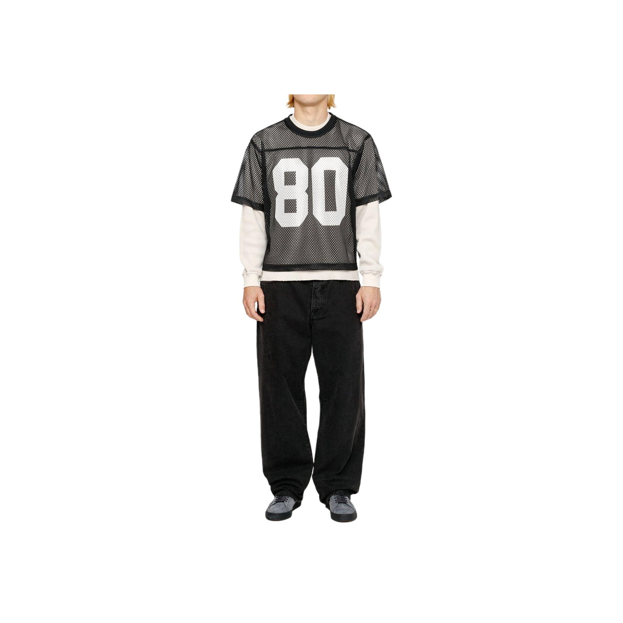 STUSSY mesh t shirt ニット Stussy Drop2 Logo Mesh Knit T-shirt SS24 Blue - POIZON