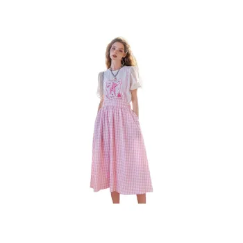 ELF SACK Two Piece Skirt Sets Women's Naughty Pink