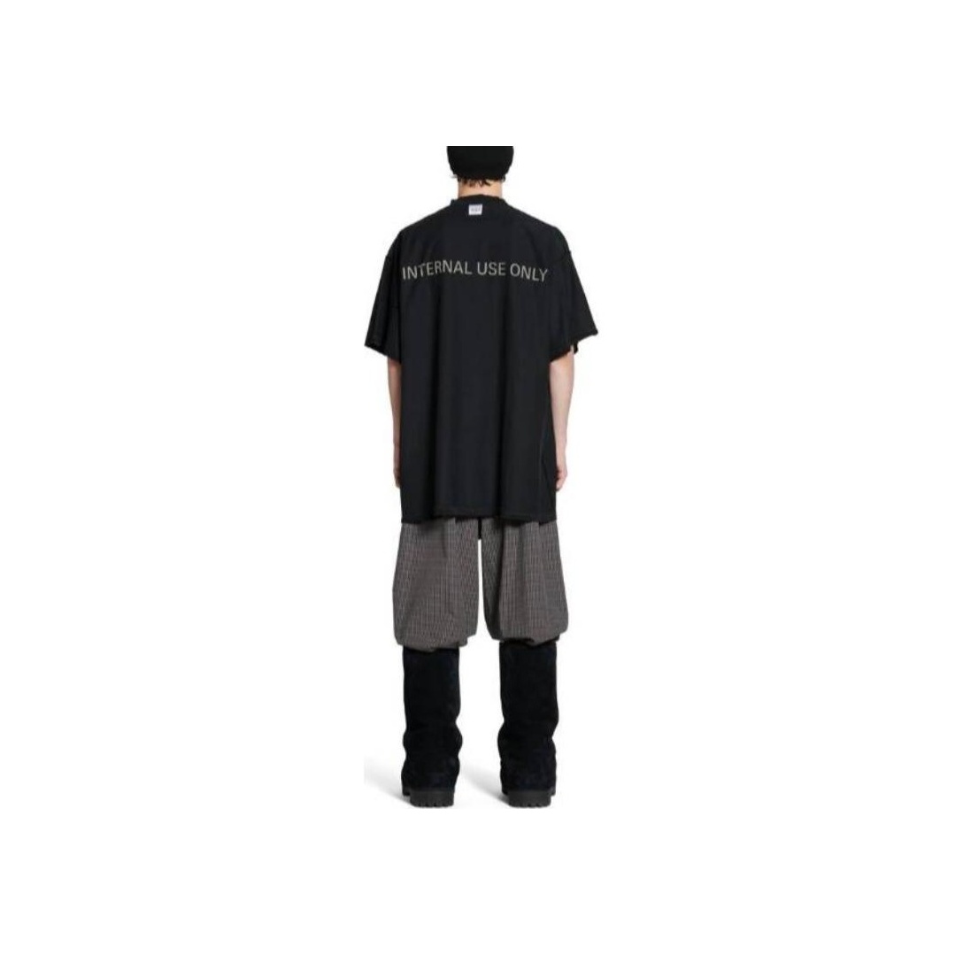 Balenciaga FW24 'Internal Use Only' Inside-Out T-Shirt Black