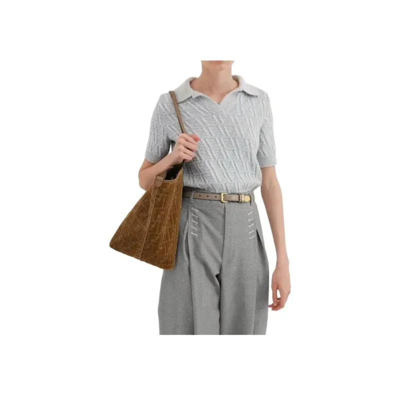 FENDI Ff Jacquard Short Sleeved Knitted Jumper-3