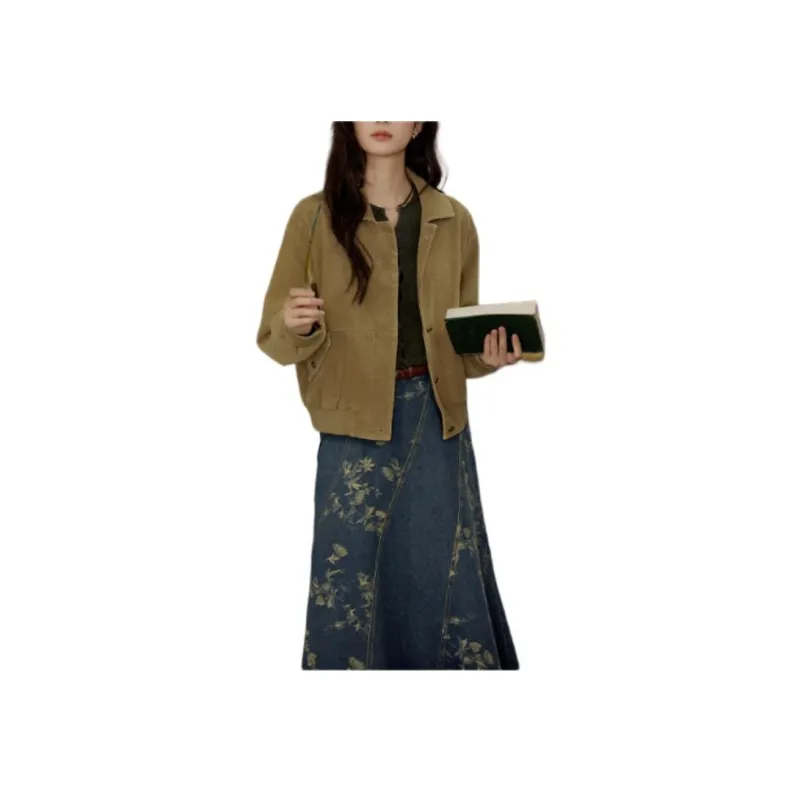 SOLIGHTER Jackets Coats Women's Silver Apricot Yellow-1