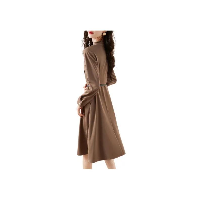Mo Han Yi Mei Long Sleeved Dress Women's Khaki-1