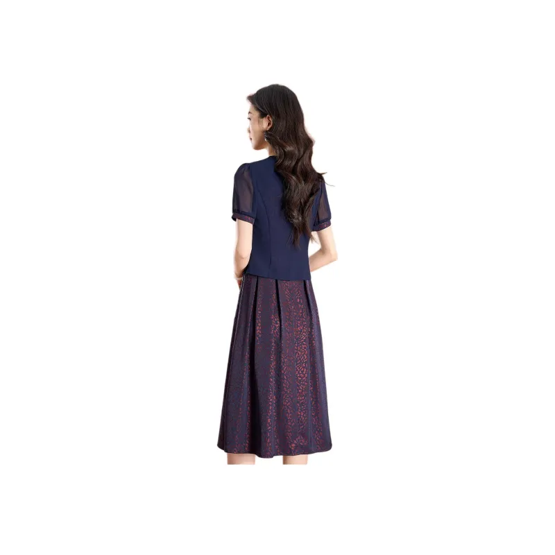 Mylan Two Piece Skirt Sets Women's Navy Blue-0