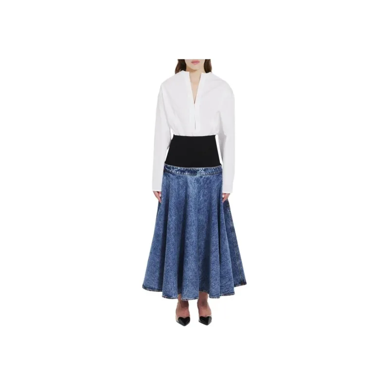 Alaia V Neck Drop Shoulder Shirt-0