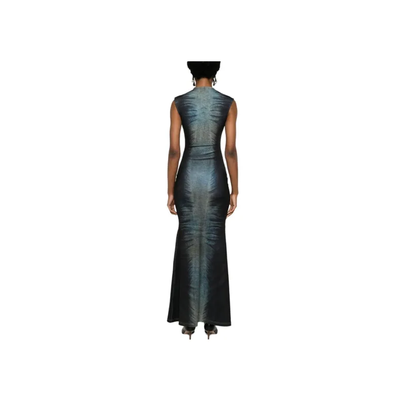 Misbhv Denim-print Sleeveless Maxi Dress-2