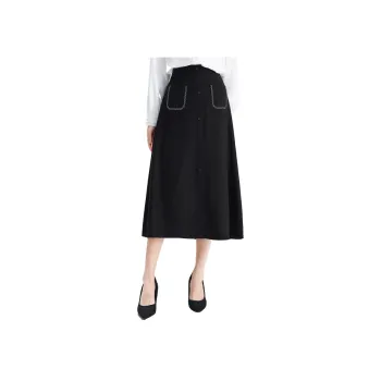 SMEN Casual Long Skirts Women's Black