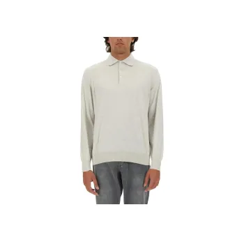 Brunello Cucinelli Long Sleeved Knitted Polo Shirt
