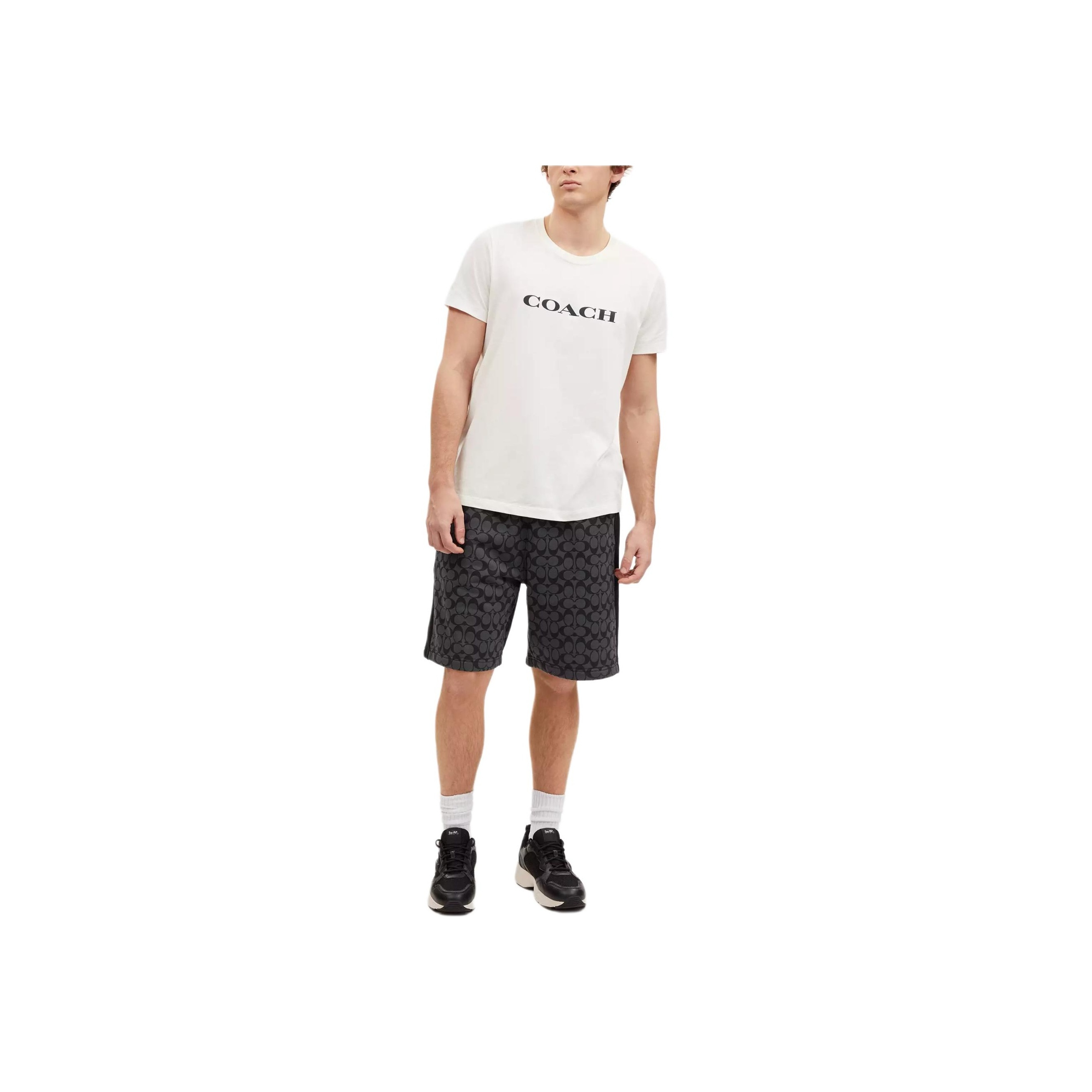 COACH Signature Men Logo Print Drawstring Straight Fit