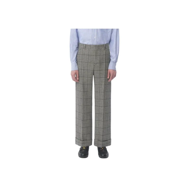 Valentino Garavani Check Detailed Flared Leg Trousers-1