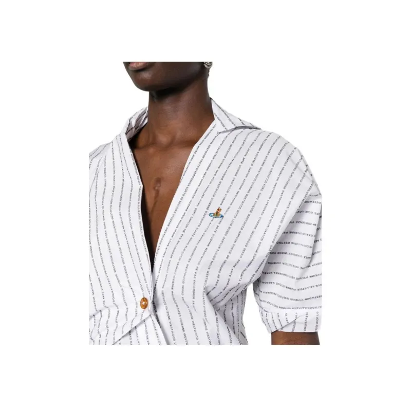 Vivienne Westwood Natalia Orb Embroidered Striped Dress-4