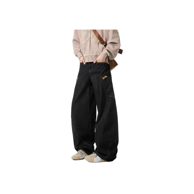 QOTRIOCK Jeans Men's Khaki Plaid-0