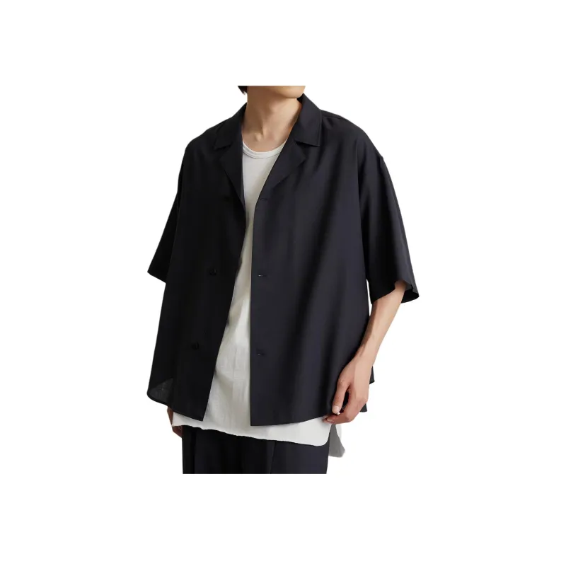 PUBLIC TOKYO SS24 Shirt Men's Dark Marine Blue-0