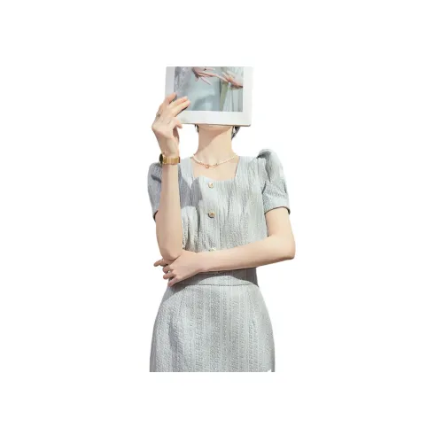 DESIGNER UNCLE 블루 여성 티셔츠