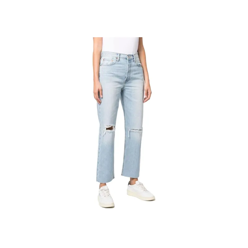 RE/DONE High Waist 70s Distressed Skinny Jeans-3