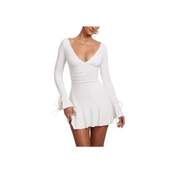 OH POLLY LILAH Long-Sleeved Dresses Women's White/White