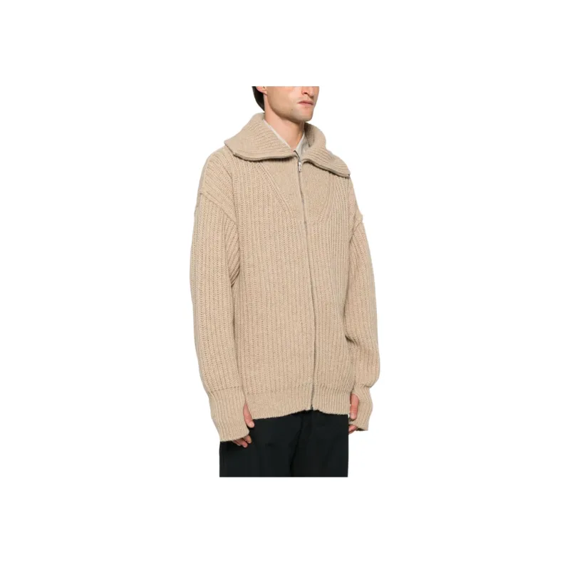Lemaire Zip Up Ribbed Knitted Cardigan-3