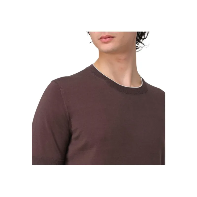 Brunello Cucinelli Short Sleeved Ribbed Jumper-4