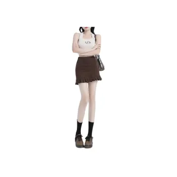 ZAVK Denim Short Skirts Women's Brown