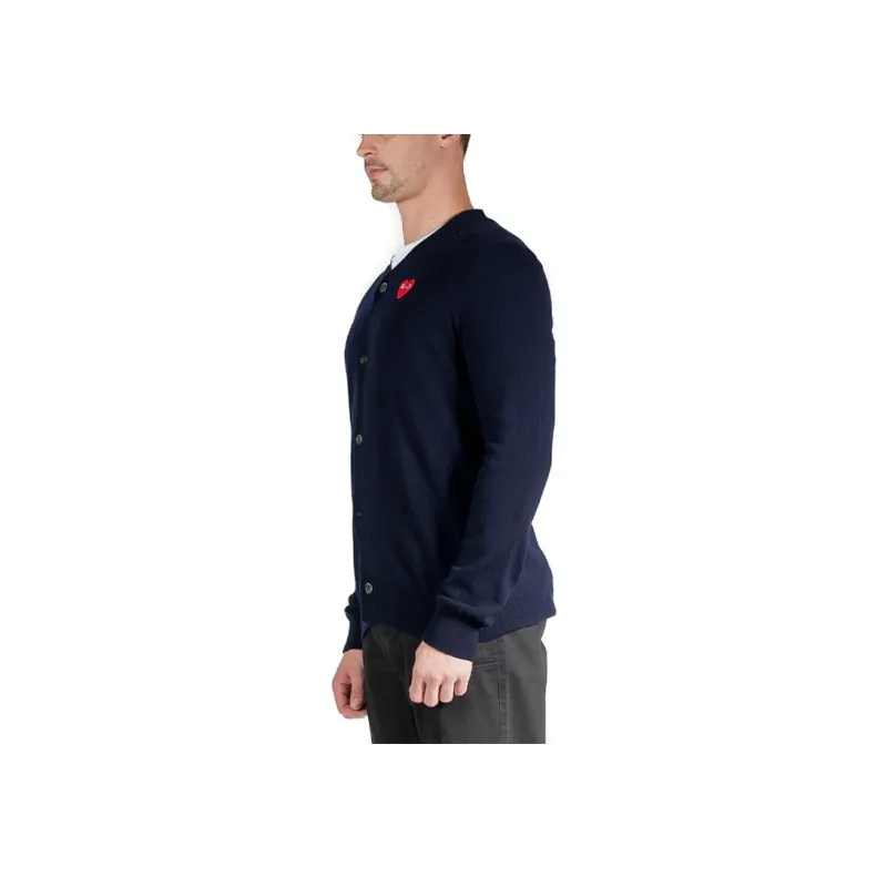 Comme Des Garcons Play Red Heart Knit Cardigan Sweater-3